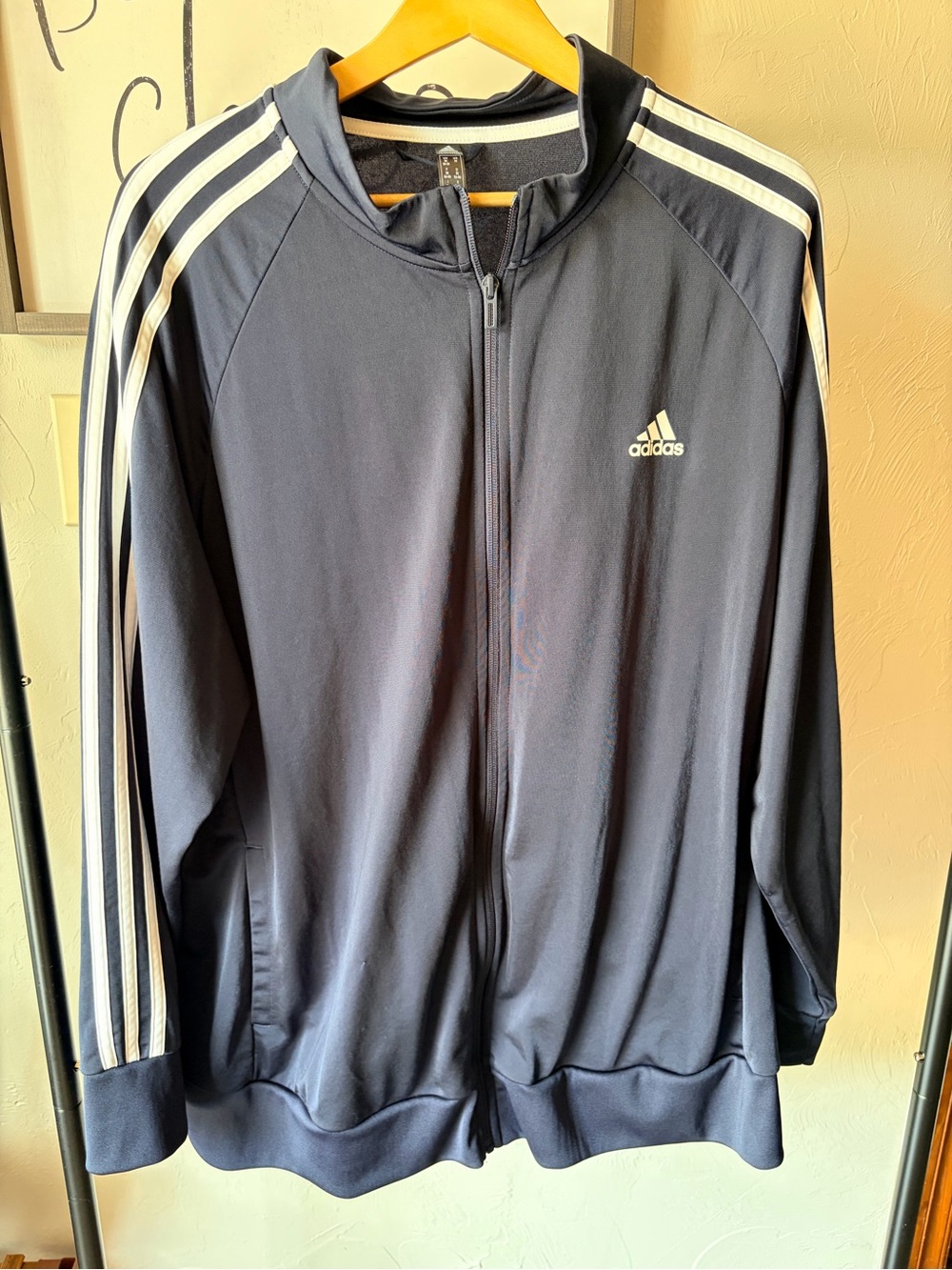 adidas Primegreen Men’s Full Zip Track Athletic Jacket Navy/White 3XL